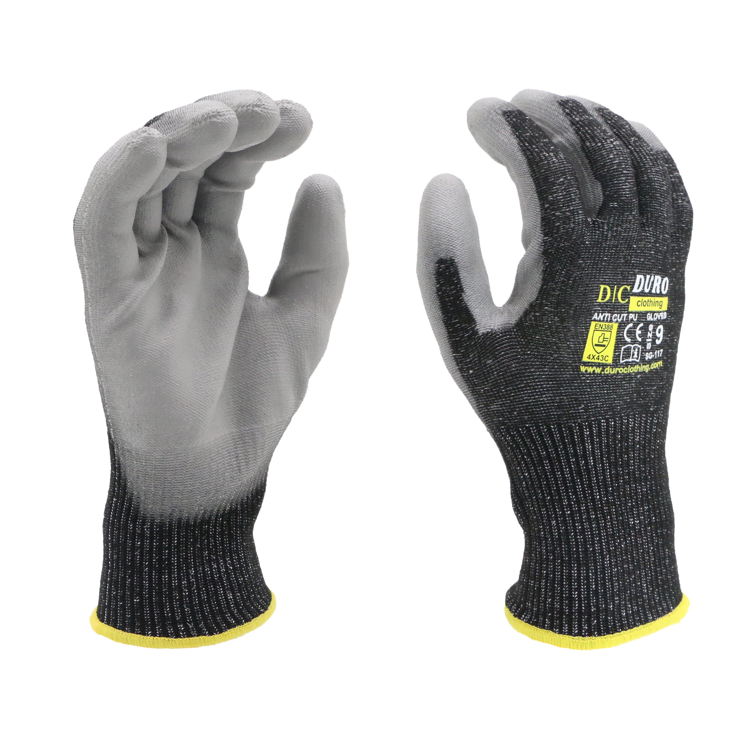 Grey Pu Coating Anti Cut Gloves