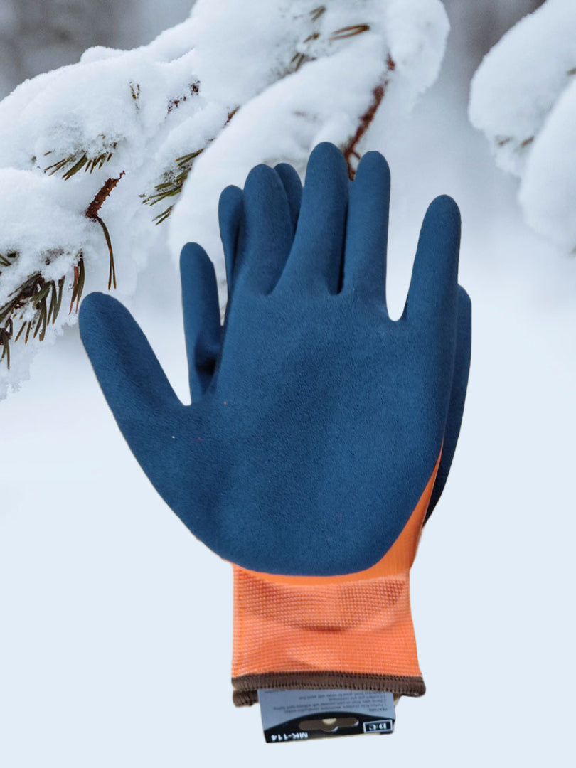 Winter Work Gloves Thermo Lined Double Coated Waterproof Safety Gloves 2 Pairs