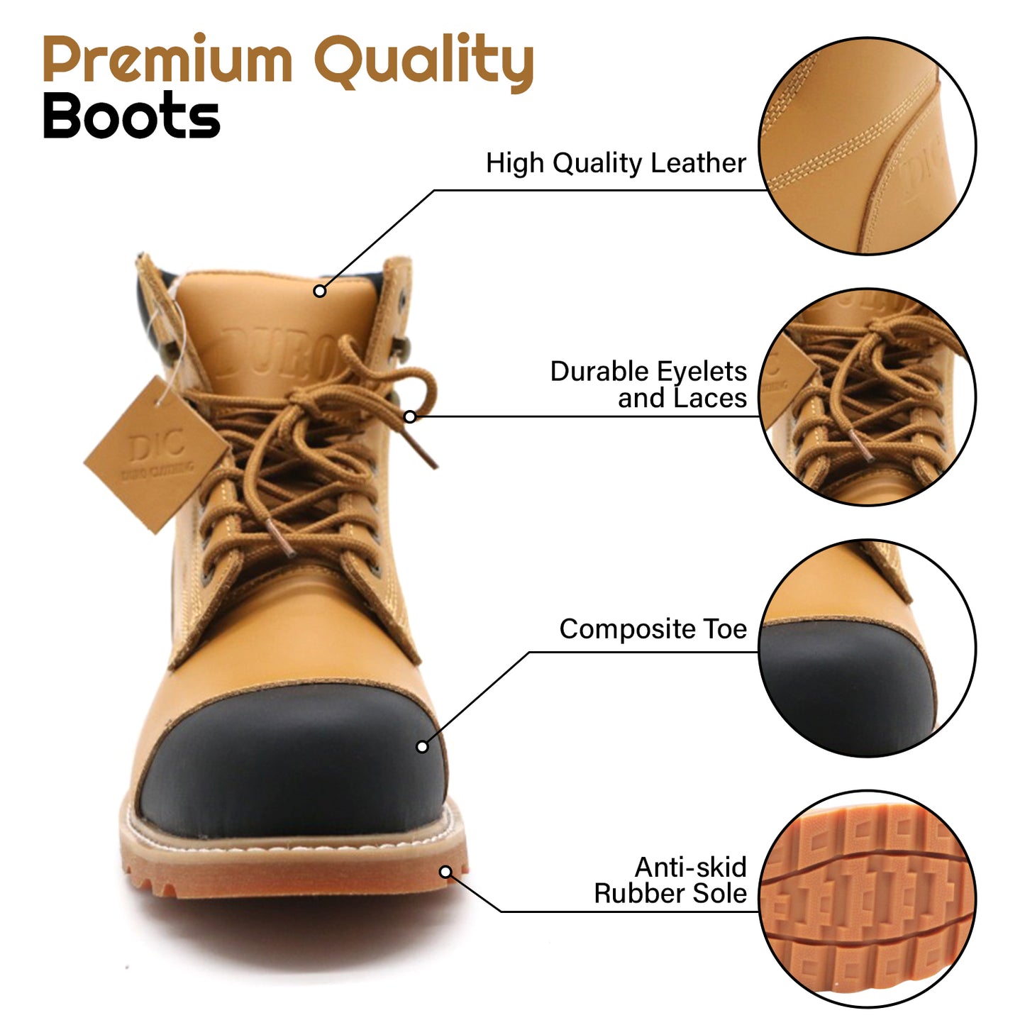 Duro Men's 6 Inch 1500 Series Composite-Toe Waterproof Work and Hunt Boot